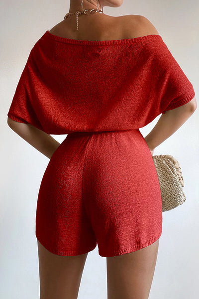 Miami Knit Romper - Red - SHOPJAUS - JAUS