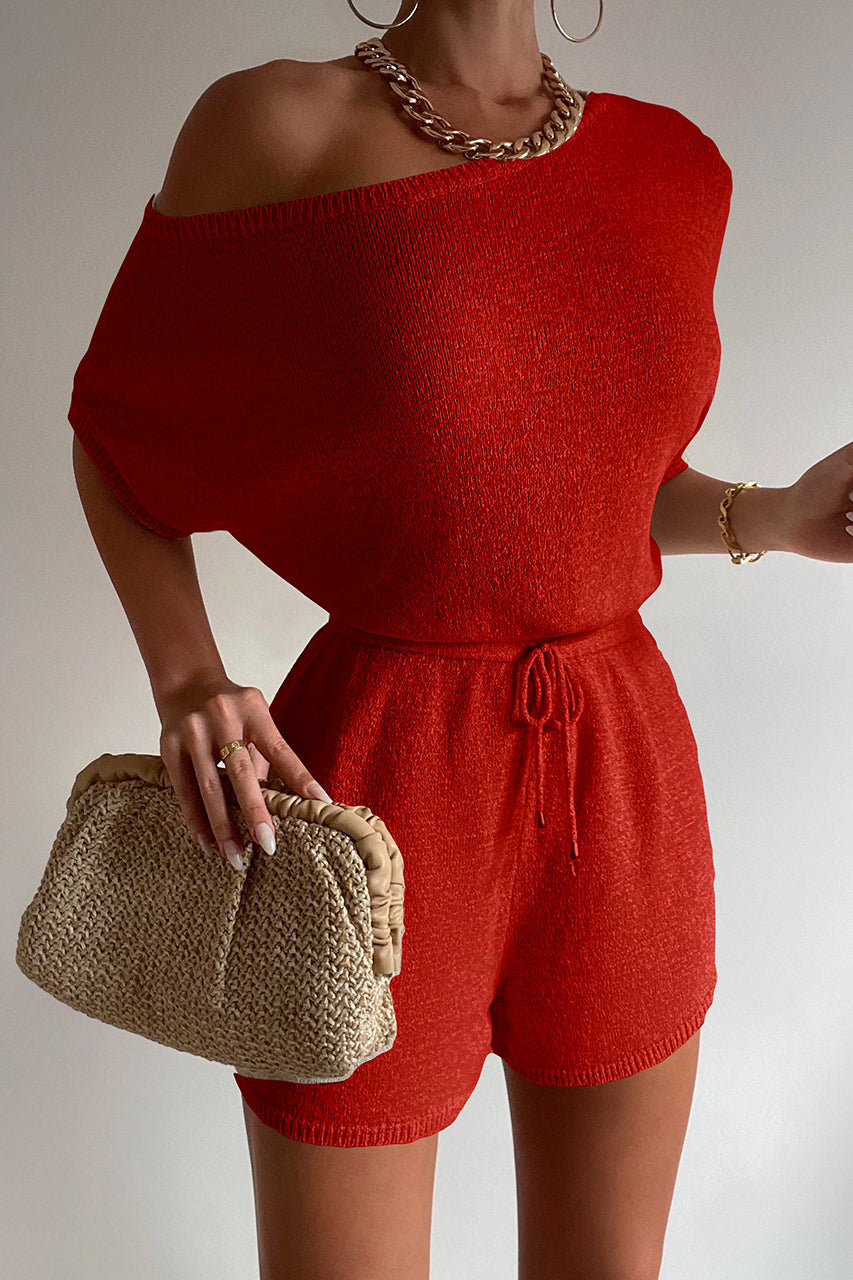 Miami Knit Romper - Red - SHOPJAUS - JAUS
