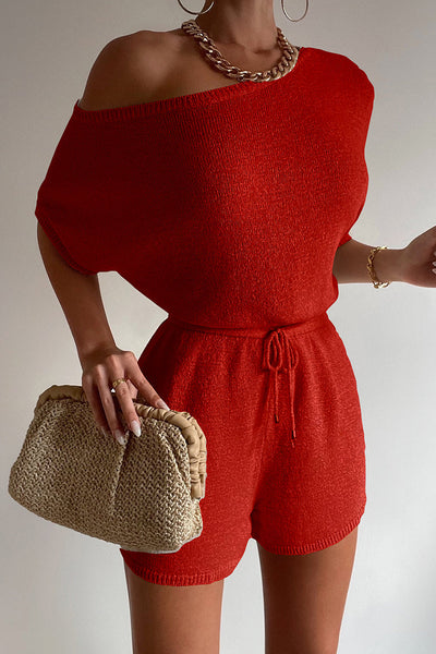 Miami Knit Romper - Red - SHOPJAUS - JAUS