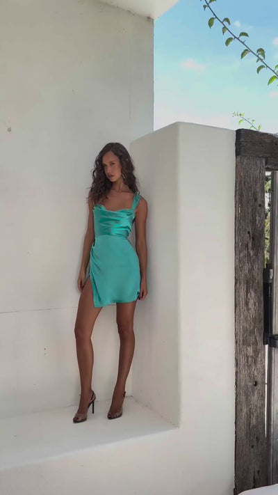 Havana Mini Dress - Aqua