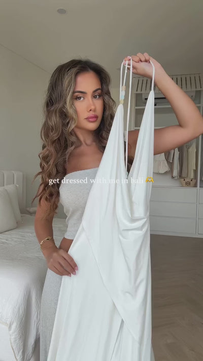 Eilish Halter Maxi Dress - White