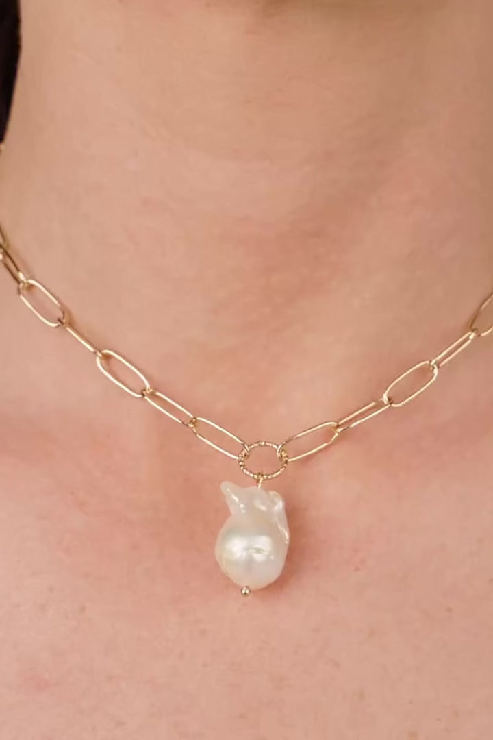 Single Pearl Chain Necklace