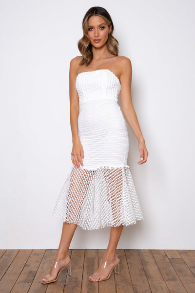 Quinn Midi Dress - White - JAUS