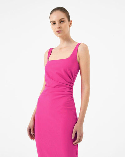 Rae Side-Gathered Dress - Pink - JAUS