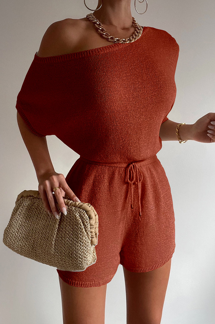 Miami Knit Romper - Rust - SHOPJAUS - JAUS