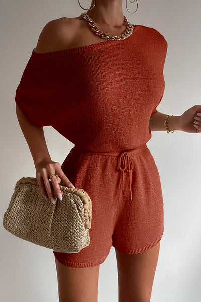 Miami Knit Romper - Rust - SHOPJAUS - JAUS