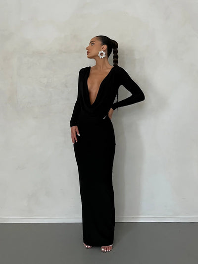 Reversible Amari Gown - Black - JAUS