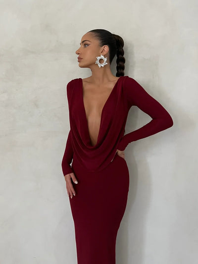 Reversible Amari Gown - Wine - JAUS