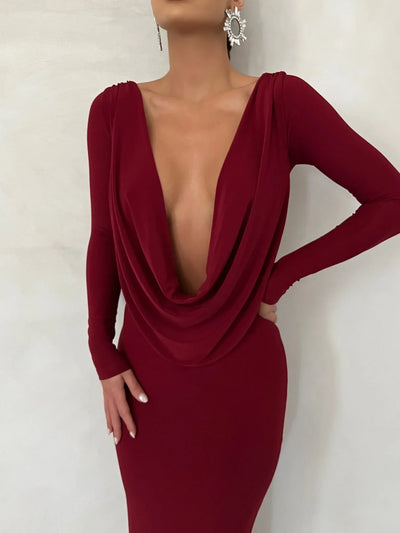 Reversible Amari Gown - Wine - JAUS