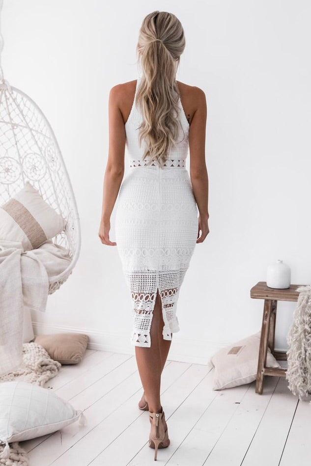 Rivers Midi Dress - White - SHOPJAUS - JAUS