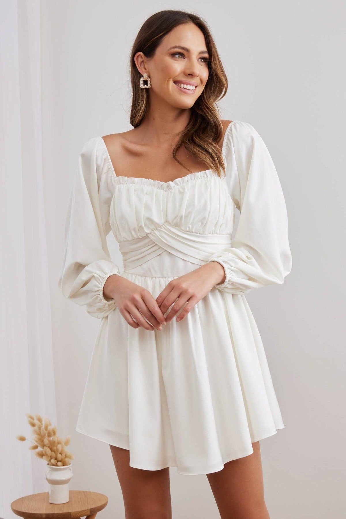 Riviera Mini Dress - White | JAUS