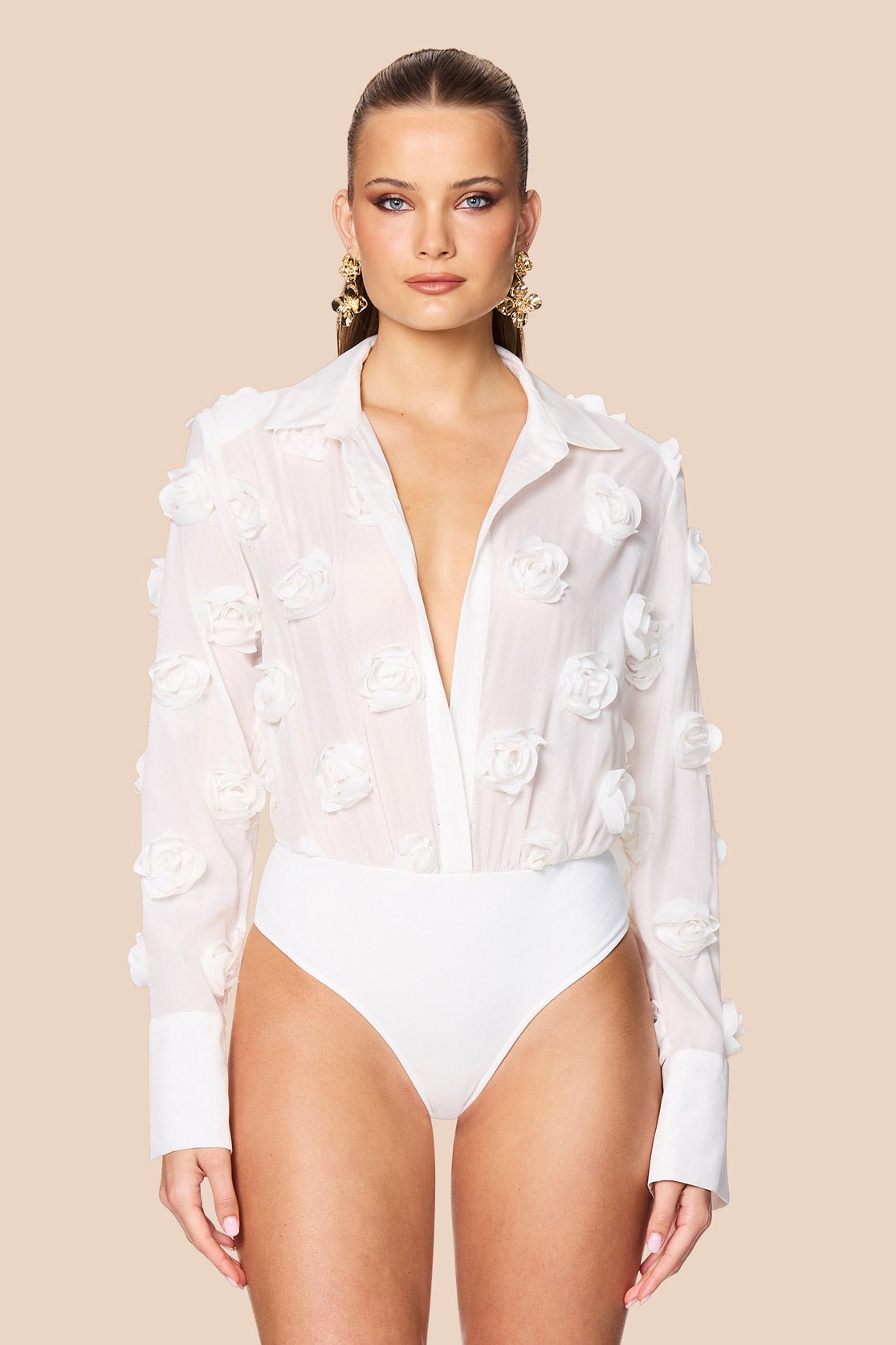 Nookie Roselie Bodysuit - White - SHOPJAUS - JAUS