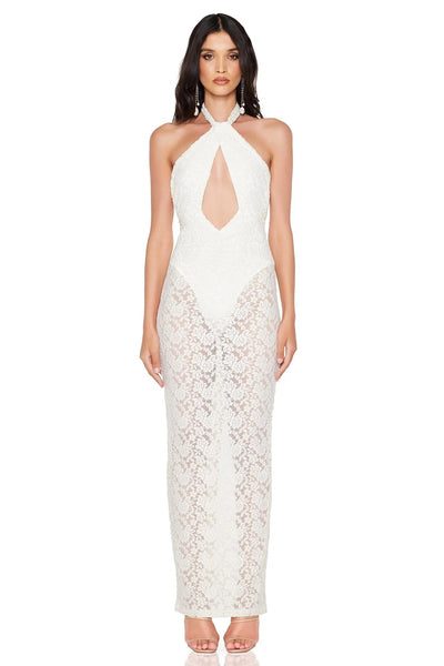 Nookie Roxana Halter Gown - Unlined Ivory - SHOPJAUS - JAUS