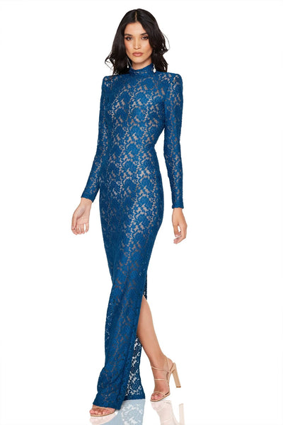 Nookie Roxana Long Sleeve Gown - Teal