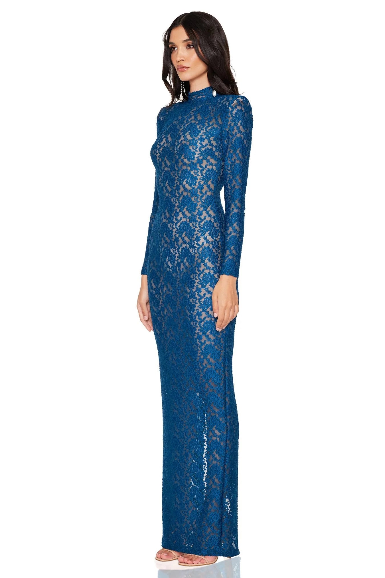 Nookie Roxana Long Sleeve Gown - Teal