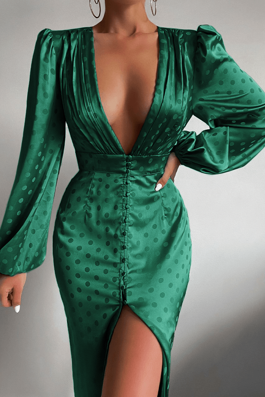 Rubi Midi Dress - Emerald Spot - JAUS