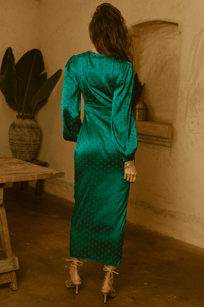 Rubi Midi Dress - Emerald Spot - JAUS