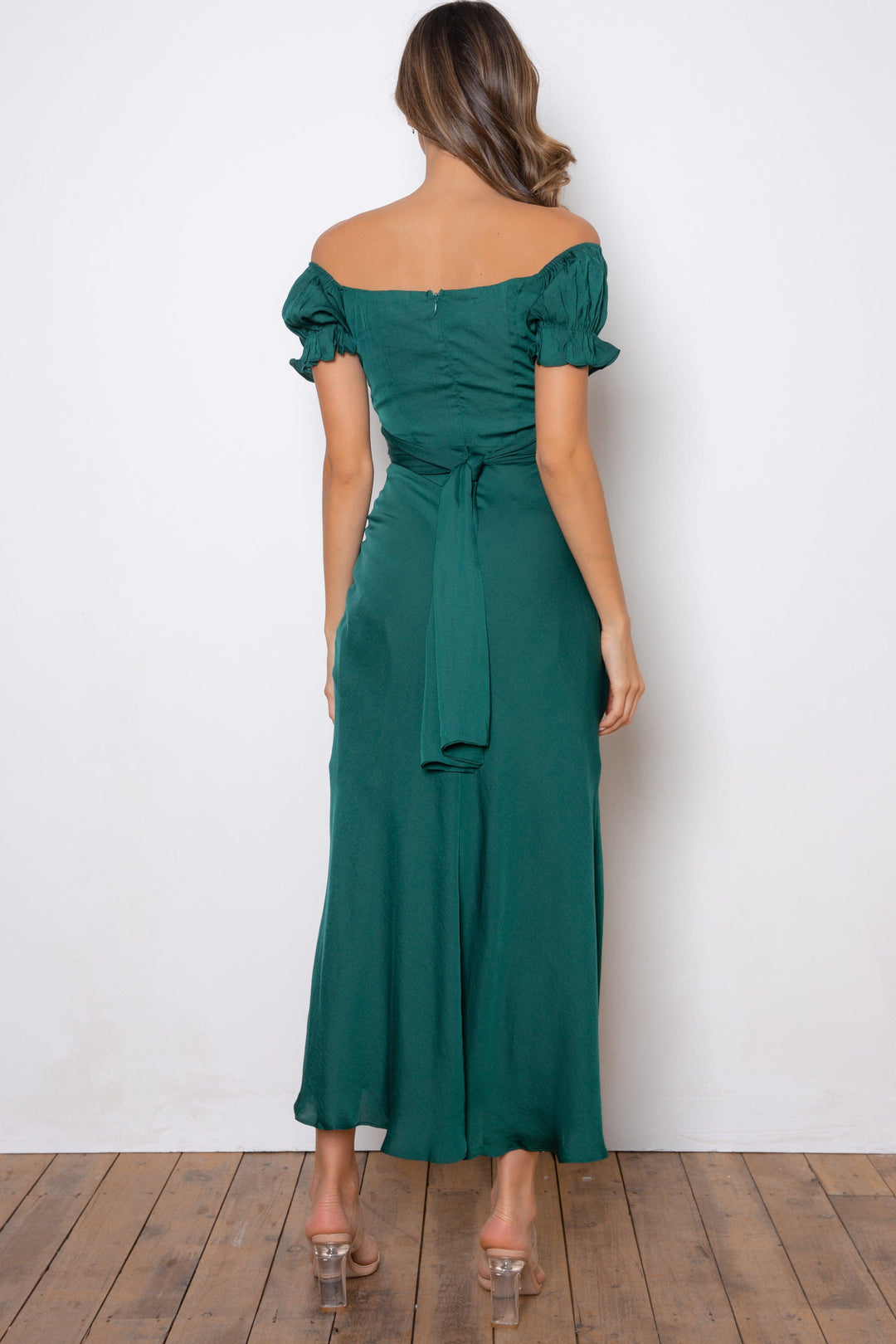 green emerald velvet dress Samantha Dress - Forest Green