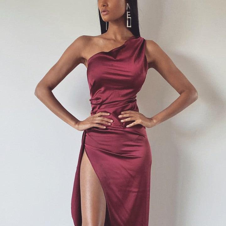 burgundy dress maxi long sleeve Burgundy main image 0