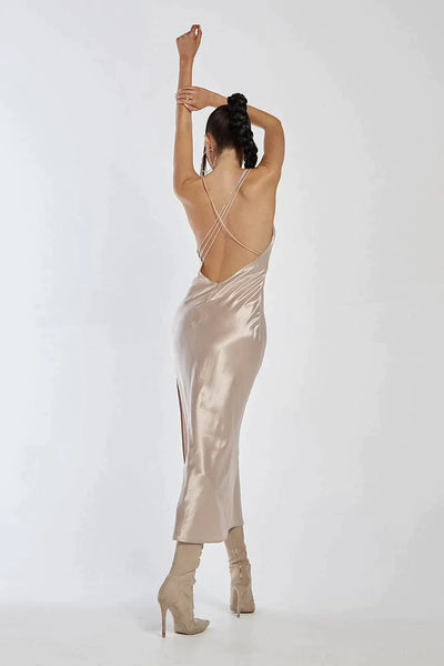 Sariah Slip Dress - Champagne - JAUS