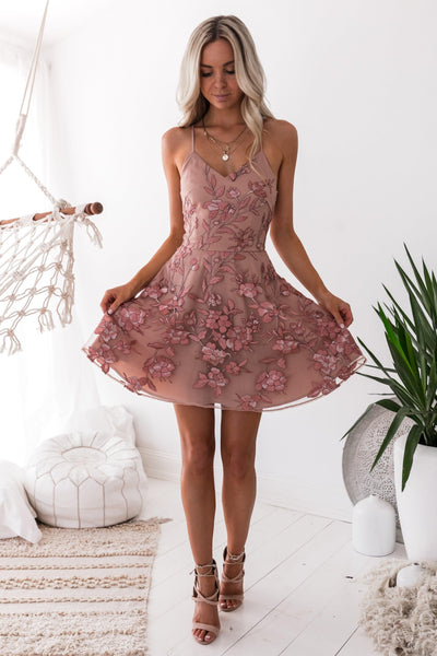 Sassy Dress - Embroidery Rose - SHOPJAUS - JAUS