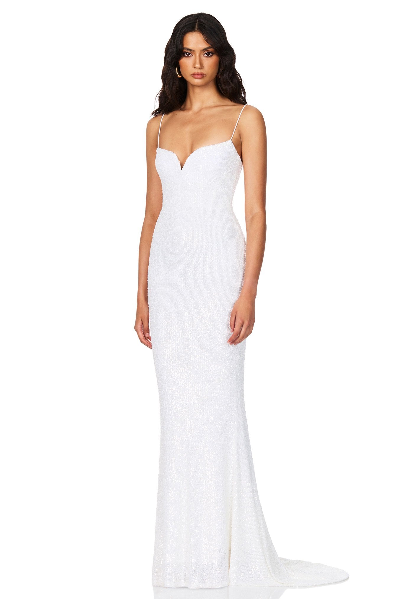 Nookie Serena Sequin Gown - White - SHOPJAUS - JAUS