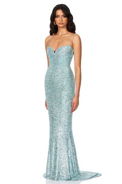 Nookie Serena Sequin Gown - Mint - SHOPJAUS - JAUS
