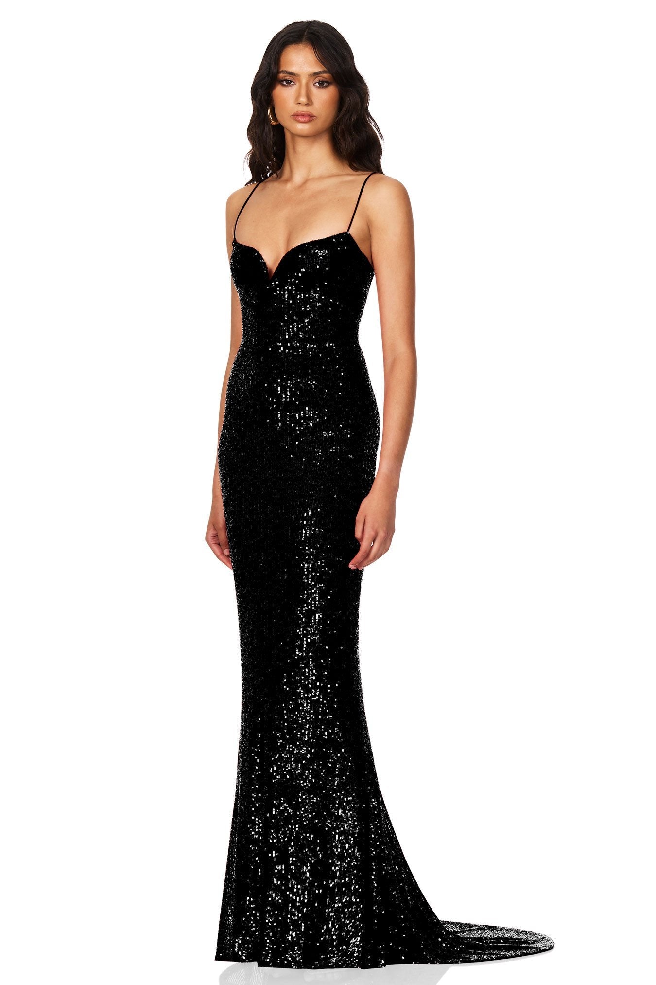 nookie black sequin dress Nookie Cascade Sequin Mini Dress L NEW Black Cocktail Party Sparkle Glam