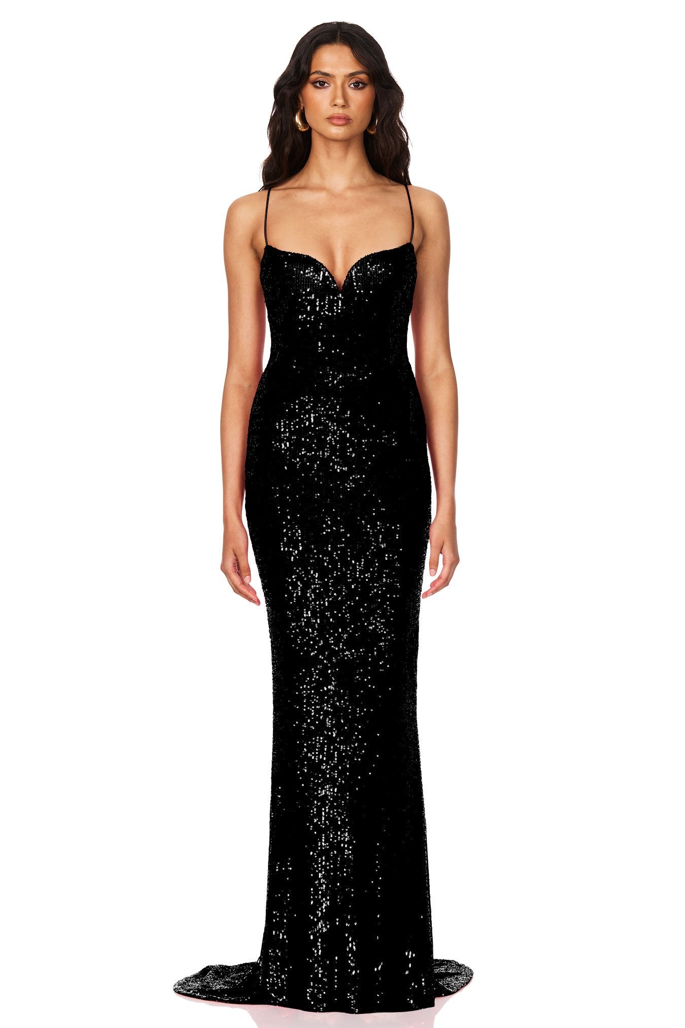 Nookie Serena Sequin Gown - Black - SHOPJAUS - JAUS