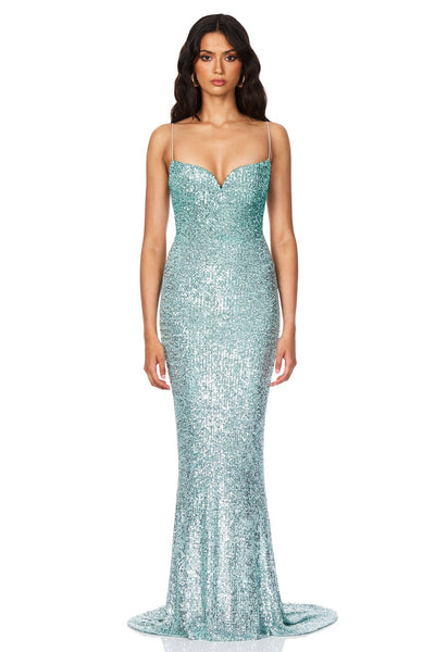 Nookie Serena Sequin Gown - Mint - SHOPJAUS - JAUS