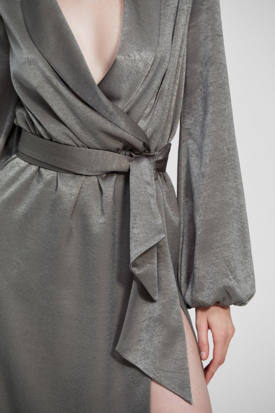 missguided satin wrap dress MISSGUIDED Satin Bandeau Evening Dress Asymmetrical Side Drape Ruched Mini Bodycon Party Wedding Guest Special Occasion Club Dress,S
