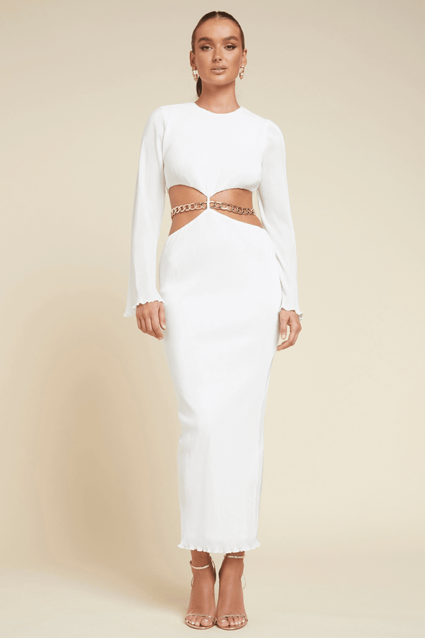 Shania Maxi Dress - White - JAUS