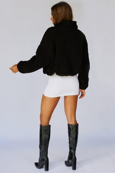 Sheepish Plush Jacket - Black - JAUS