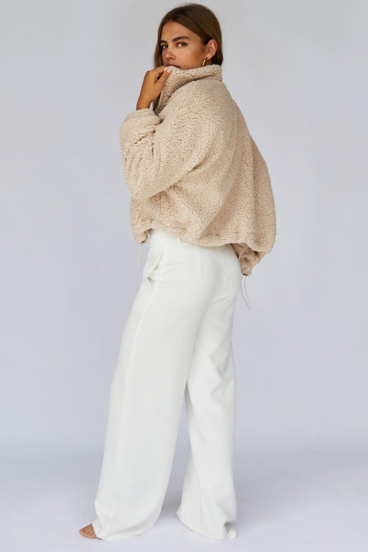 Sheepish Plush Jacket - Sand - JAUS