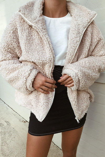 Sheepish Plush Jacket - Sand - JAUS