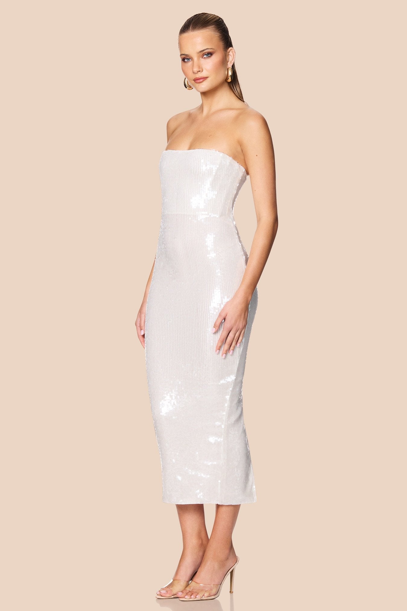 Nookie Siren Midi Dress - White - SHOPJAUS - JAUS