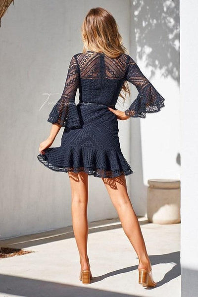 Stacey Dress - Navy - SHOPJAUS - JAUS