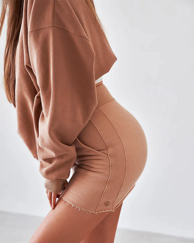Sweat Mini Skirt - Camel - JAUS