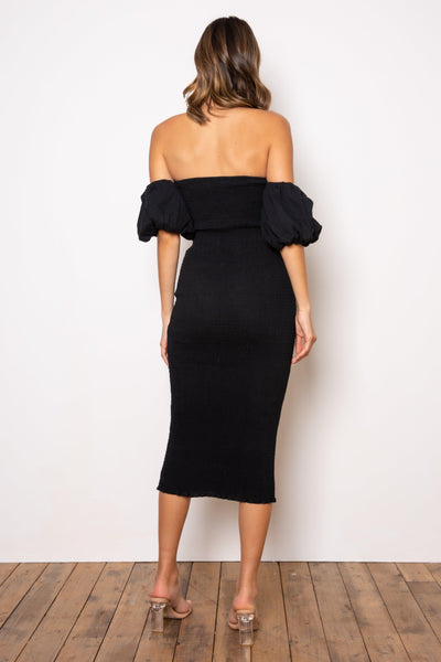 Sweetie Midi Dress - Black - JAUS