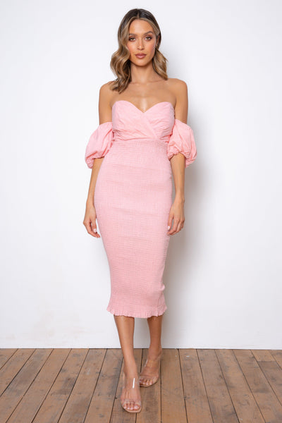 Sweetie Midi Dress - Pink - JAUS