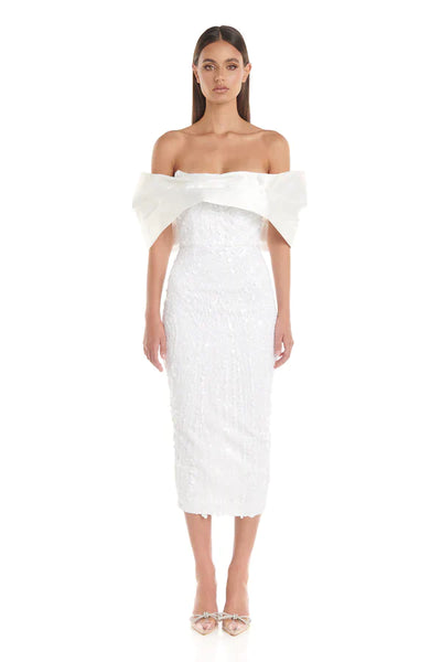 Tanya Dress - White - JAUS