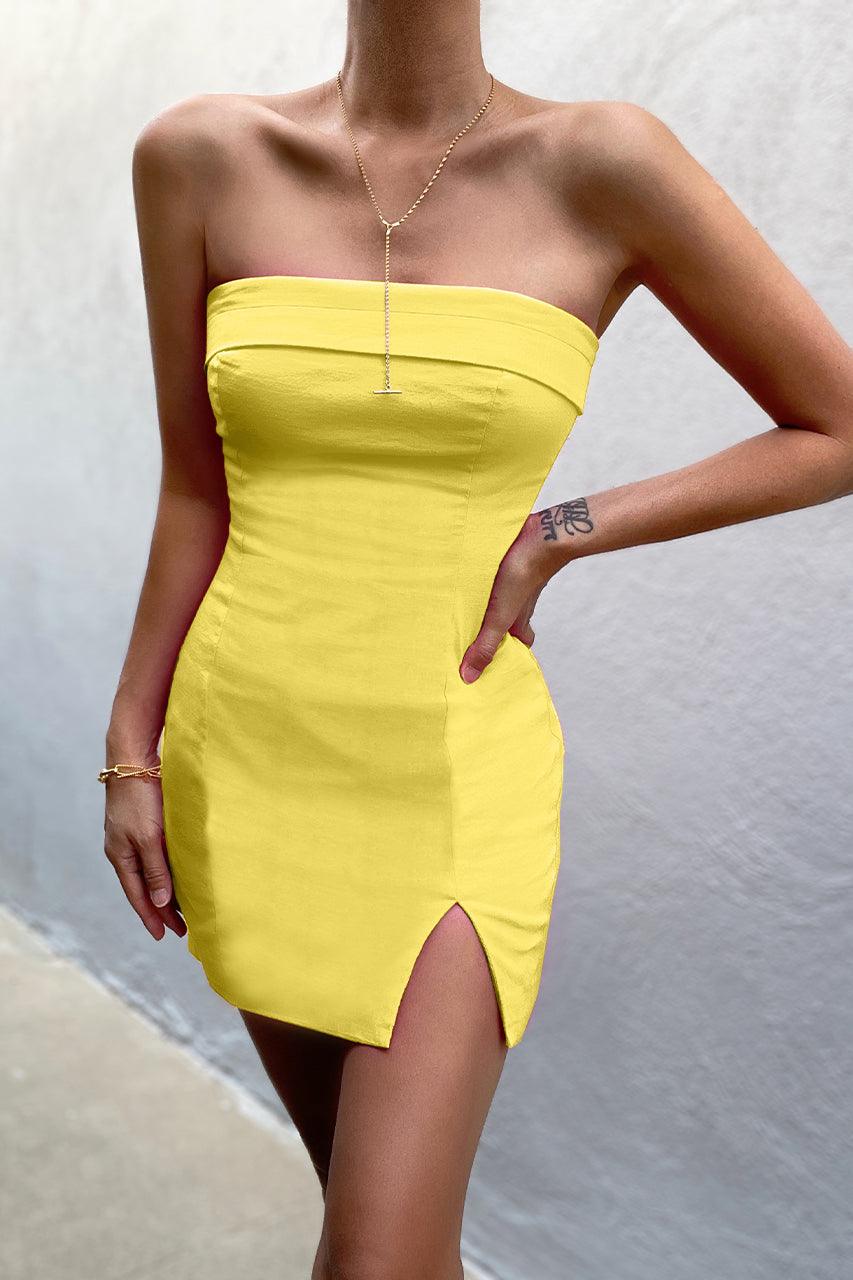 Tara Mini Dress - Yellow - JAUS