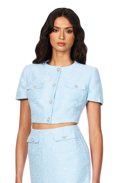 Nookie Tarsha Tweed Crop - Blue - SHOPJAUS - JAUS