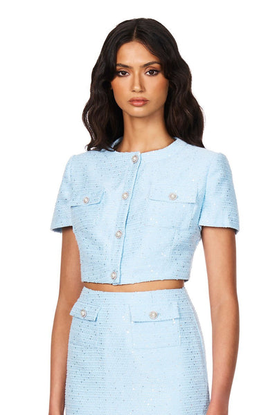Nookie Tarsha Tweed Crop - Blue - SHOPJAUS - JAUS