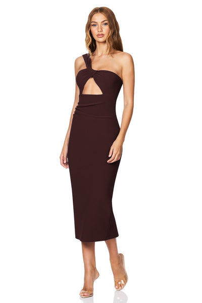 Nookie Tease Midi Dress - Cocoa - SHOPJAUS - JAUS