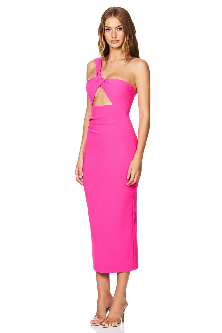 knee length dresses for ladies Paradise Point Floral Midi Dress in Hot Pink M / Hot-Pink