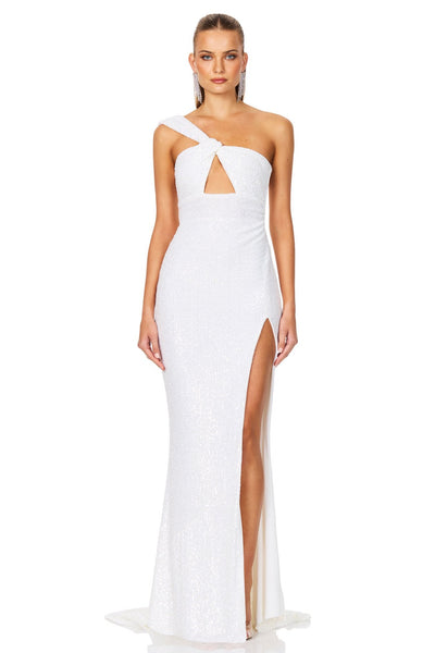 Nookie Therese Sequin Gown - White - SHOPJAUS - JAUS