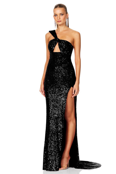 Nookie Therese Sequin Gown - Black - SHOPJAUS - JAUS