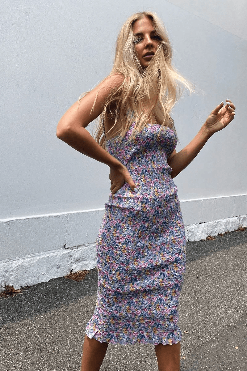 Tina Dress - Purple Floral - SHOPJAUS - JAUS