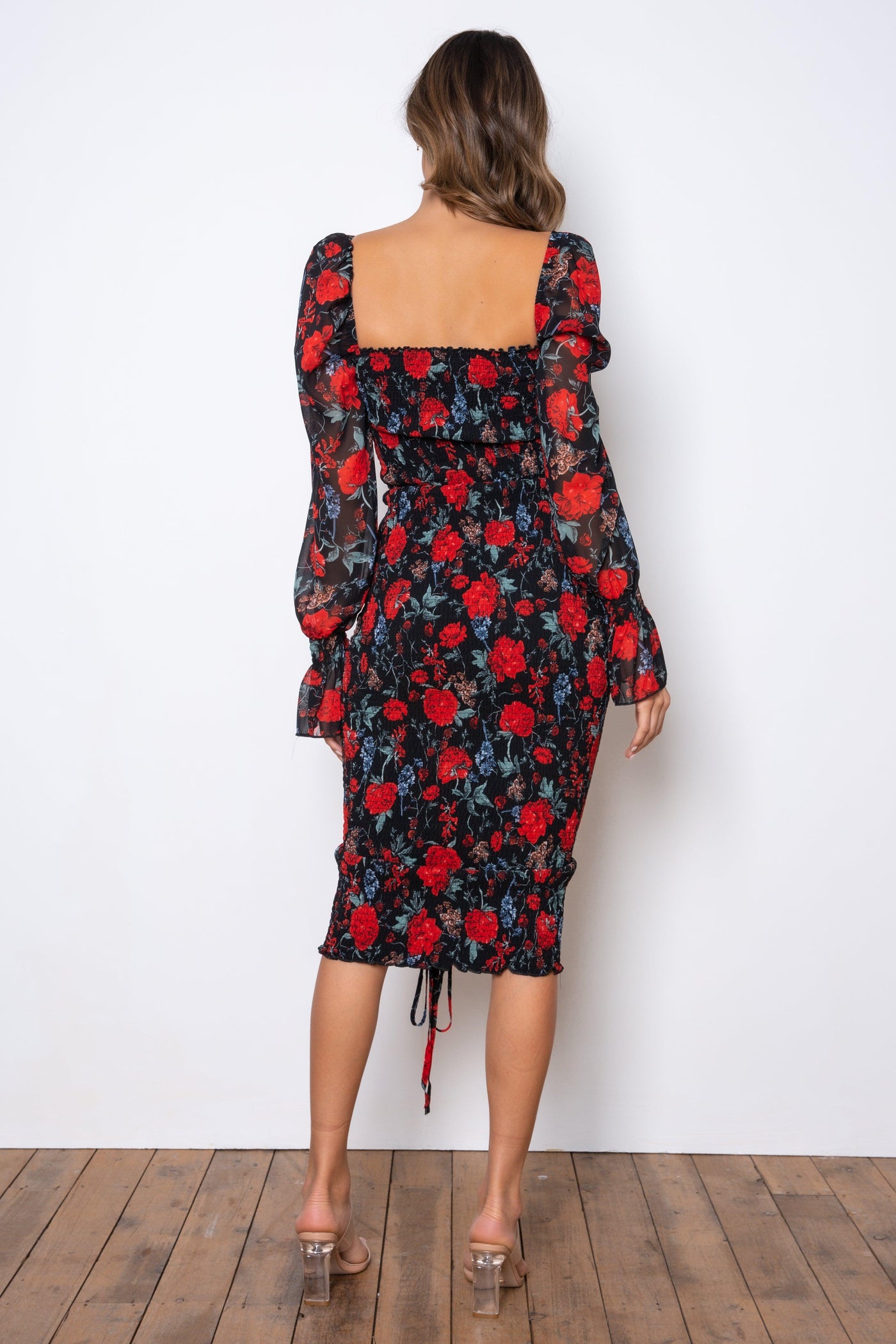 Tina Long Sleeve Dress - Black Rose - JAUS